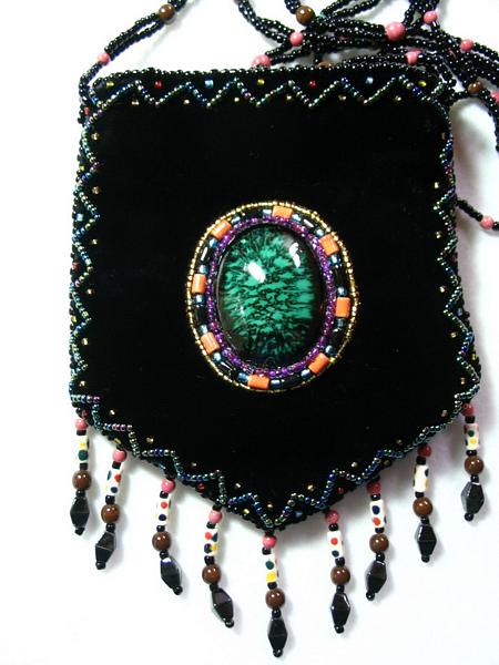 Black amulet bag